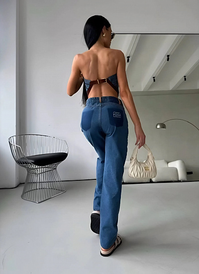 Костюм топ джинсы Miu Miu