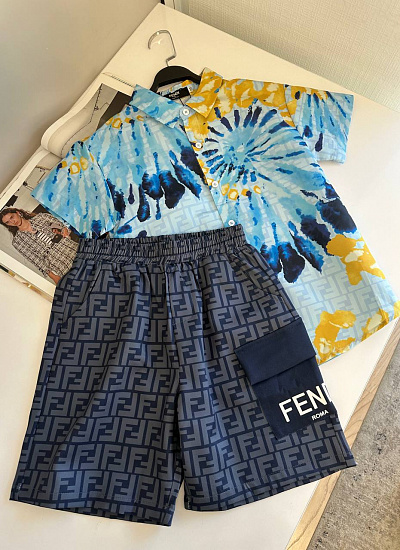 Костюм детский рубашка шорты Fendi