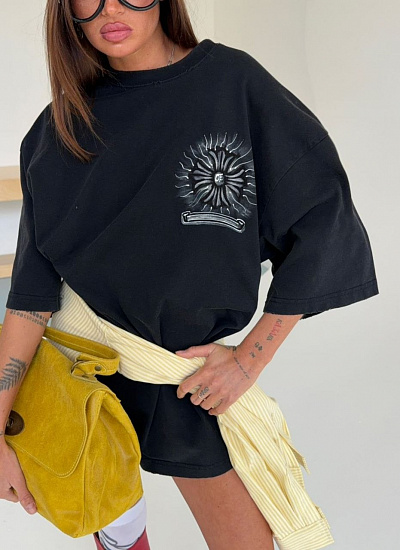 Футболка oversize Chrome Hearts (one size)