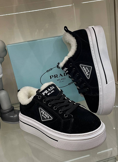 Кеды меховые Prada