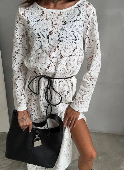 Платье кружевное YSL