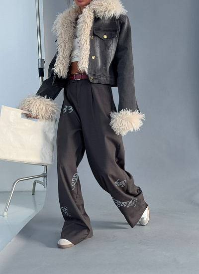 Брюки прямые с поясом Balenciaga (L)