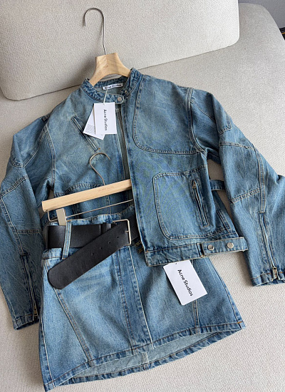 Юбка джинсовая мини с широким поясом Acne Studios