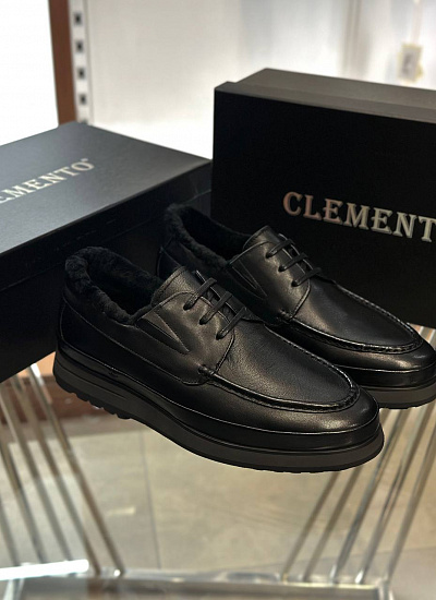 Мокасины на шнурках на меху Clemento