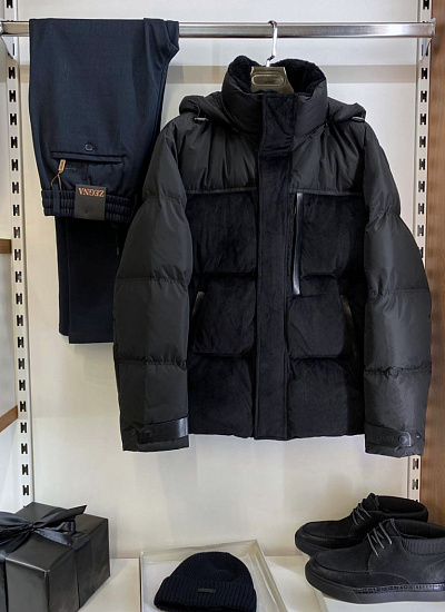 Куртка комбинированная с капюшоном Zegna